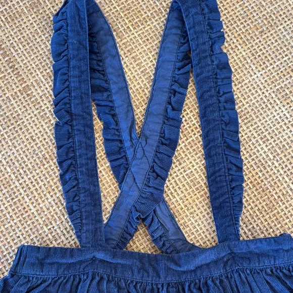 Mini Boden Navy Pinafore Skirt Dress with Embroidered Squirrel 🐿️ Details 5/6 - Picture 4 of 7